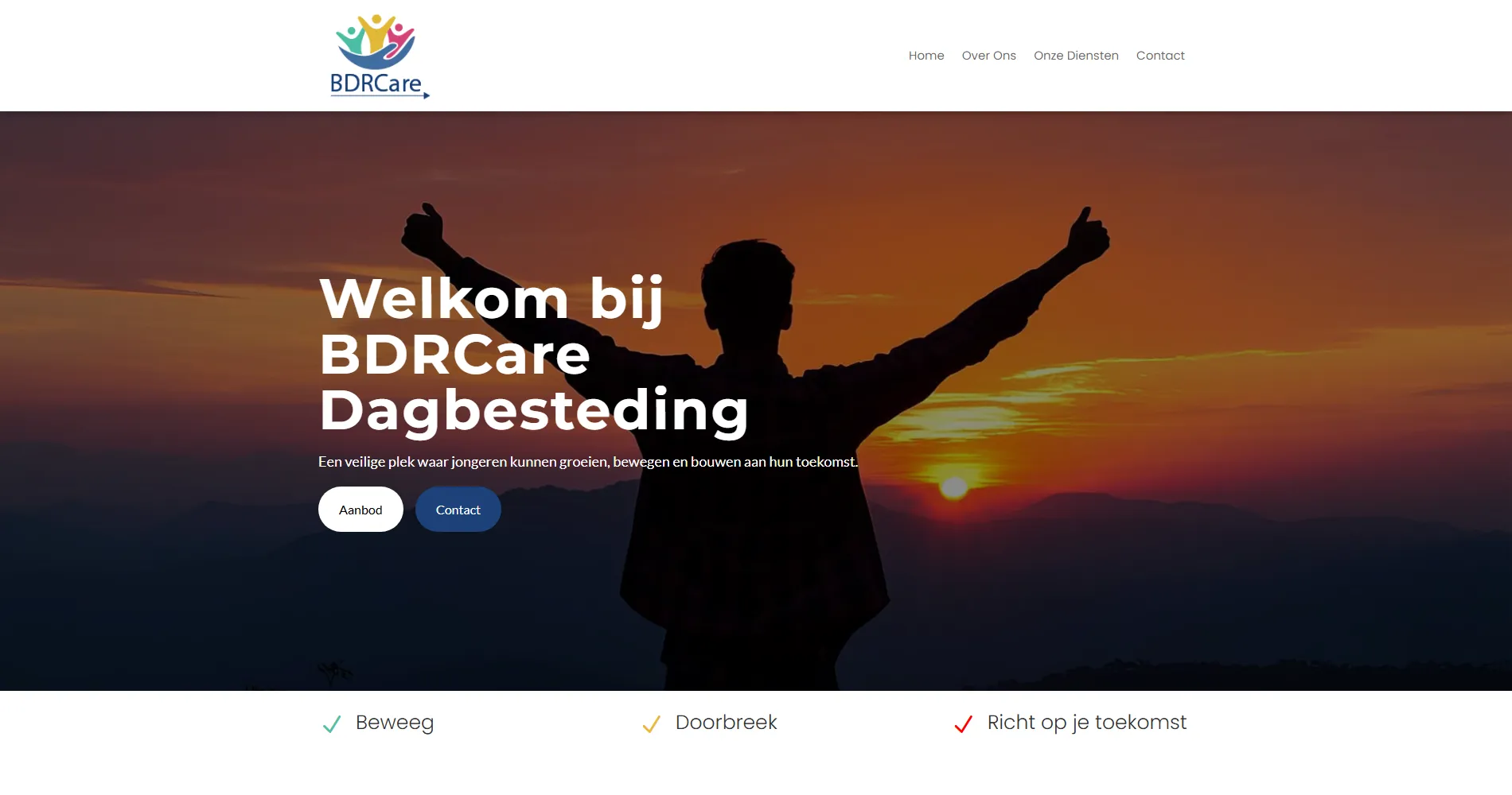 De homepage van BDRCare